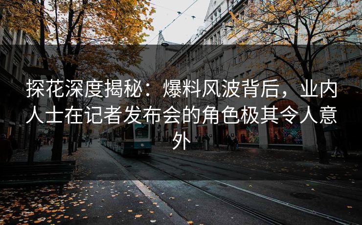 探花深度揭秘：爆料风波背后，业内人士在记者发布会的角色极其令人意外