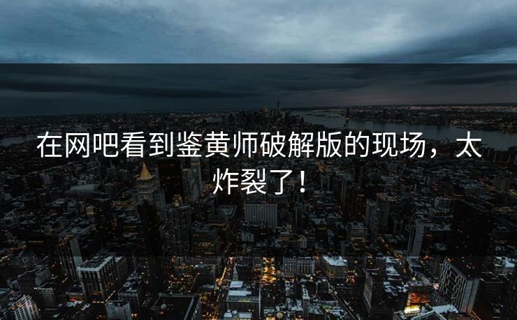 在网吧看到鉴黄师破解版的现场，太炸裂了！