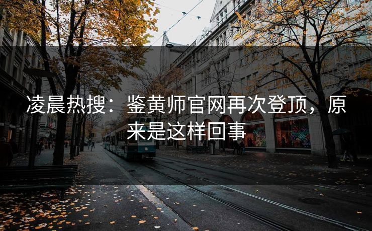 凌晨热搜：鉴黄师官网再次登顶，原来是这样回事
