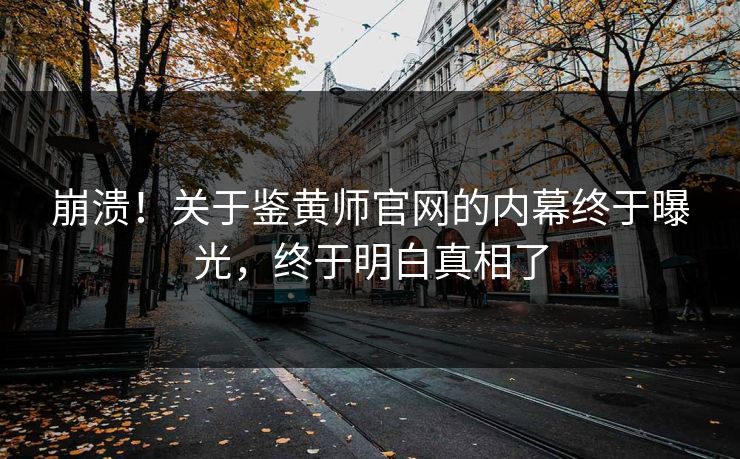 崩溃！关于鉴黄师官网的内幕终于曝光，终于明白真相了