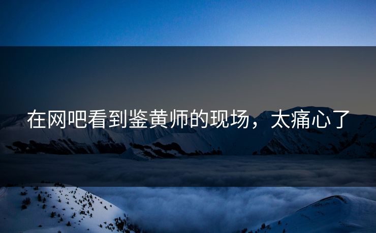 在网吧看到鉴黄师的现场，太痛心了