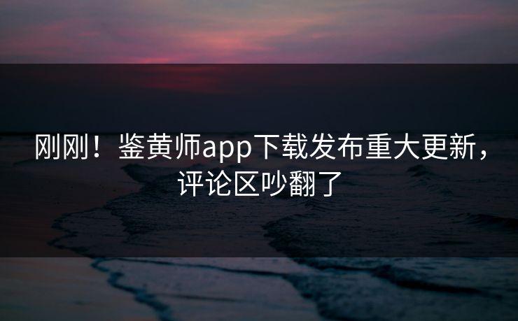 刚刚！鉴黄师app下载发布重大更新，评论区吵翻了
