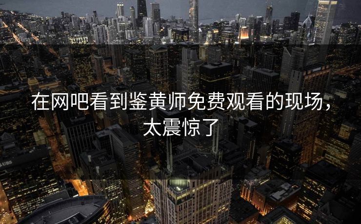 在网吧看到鉴黄师免费观看的现场，太震惊了