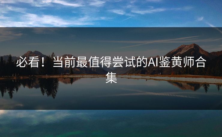 必看！当前最值得尝试的AI鉴黄师合集