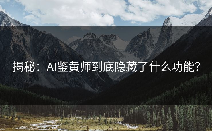 揭秘：AI鉴黄师到底隐藏了什么功能？