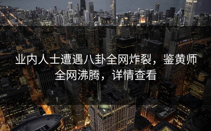 业内人士遭遇八卦全网炸裂，鉴黄师全网沸腾，详情查看