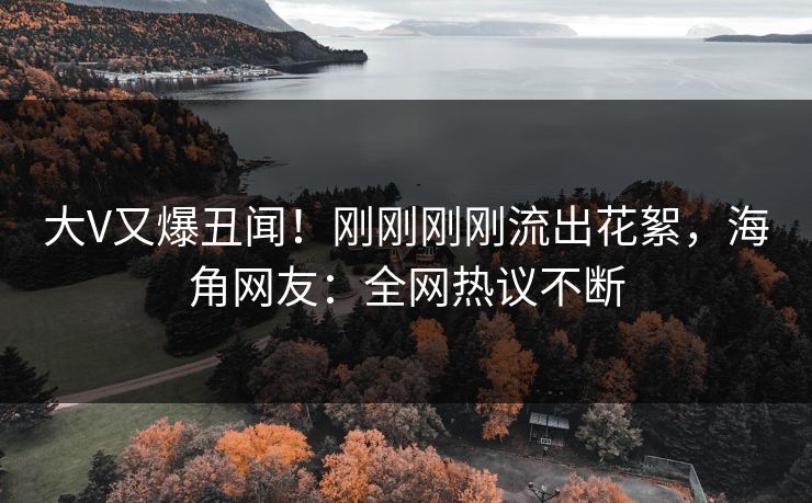 大V又爆丑闻！刚刚刚刚流出花絮，海角网友：全网热议不断