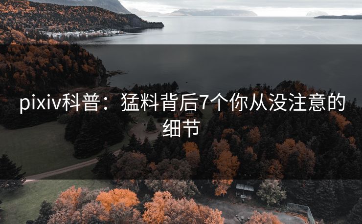 pixiv科普：猛料背后7个你从没注意的细节