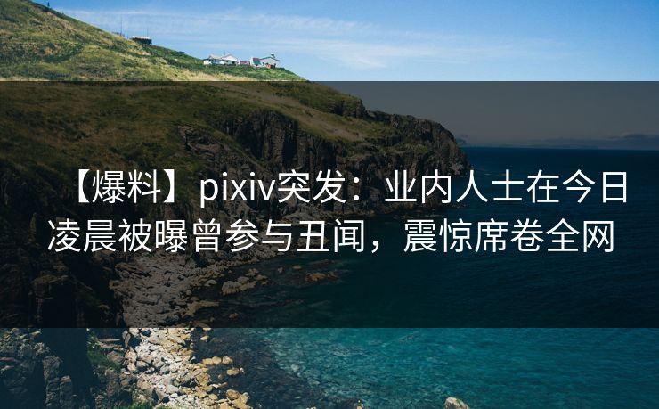 【爆料】pixiv突发：业内人士在今日凌晨被曝曾参与丑闻，震惊席卷全网