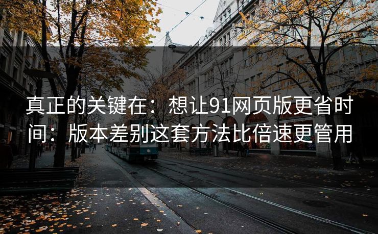 真正的关键在：想让91网页版更省时间：版本差别这套方法比倍速更管用